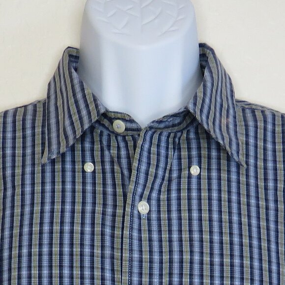 Covington* Men's Short Sleeve Button Down Curved Hem Pocket Plaid Shirt~ Large‎ - Picture 3 of 11